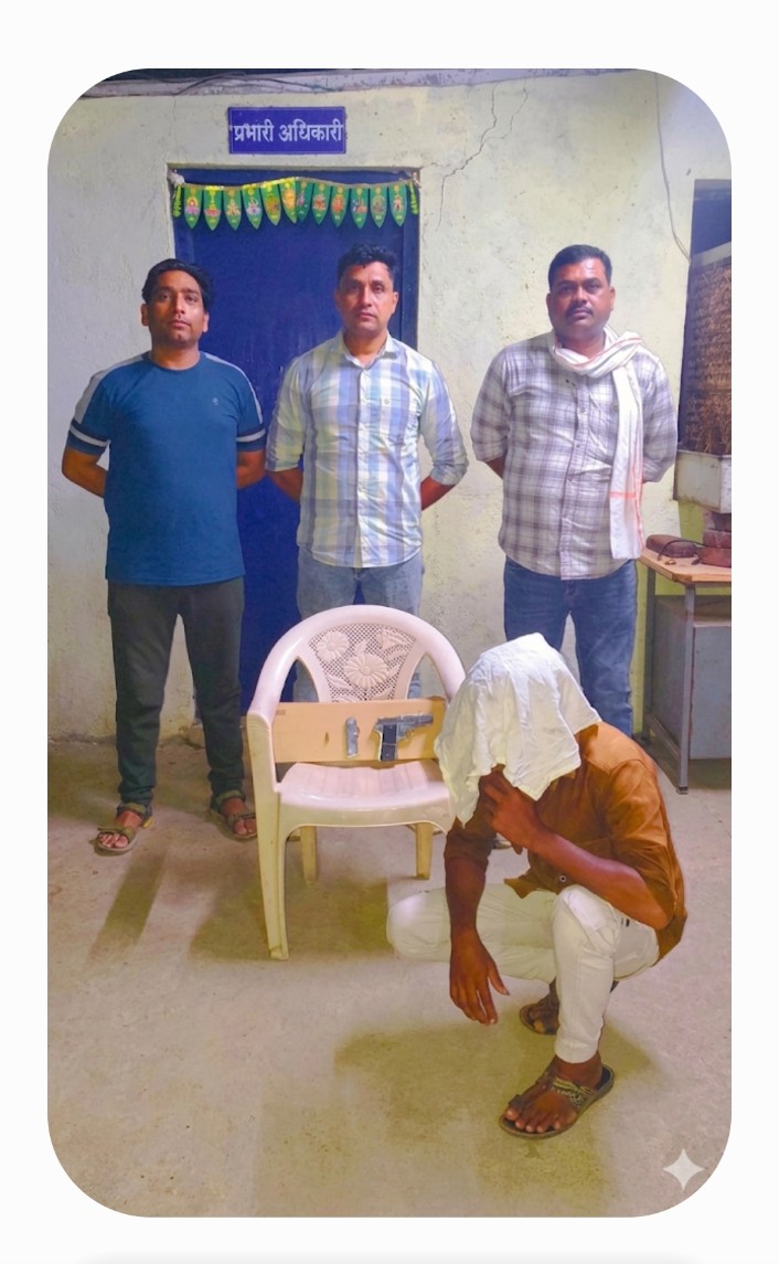 गावठी बनावटीच्या देशी पिस्तुलासह आरोपी जेरबंद; 31 हजारांचा मुद्देमाल जप्त