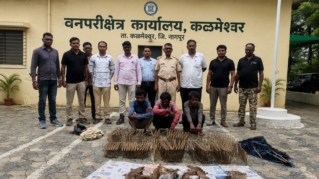 कळमेश्वर वनपरिक्षेत्रात अवैध पक्षी शिकारीवर कारवाई; तीन संशयित ताब्यात, ११ तितर पक्षी जप्त*
